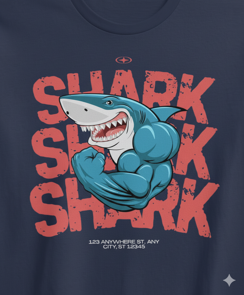 Shark Shark Shark – Muscle Mode Tee