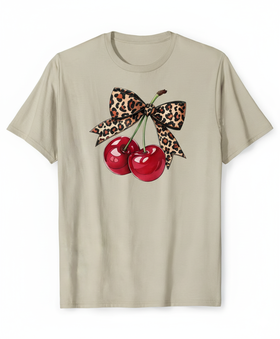 🍒 Cherry Bow Graphic Tee – Chic &Playful!