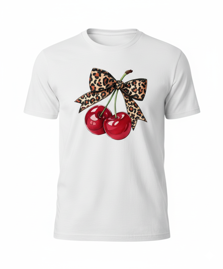 🍒 Cherry Bow Graphic Tee – Chic &Playful!