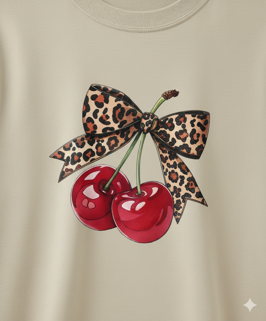 🍒 Cherry Bow Graphic Tee – Chic &Playful!