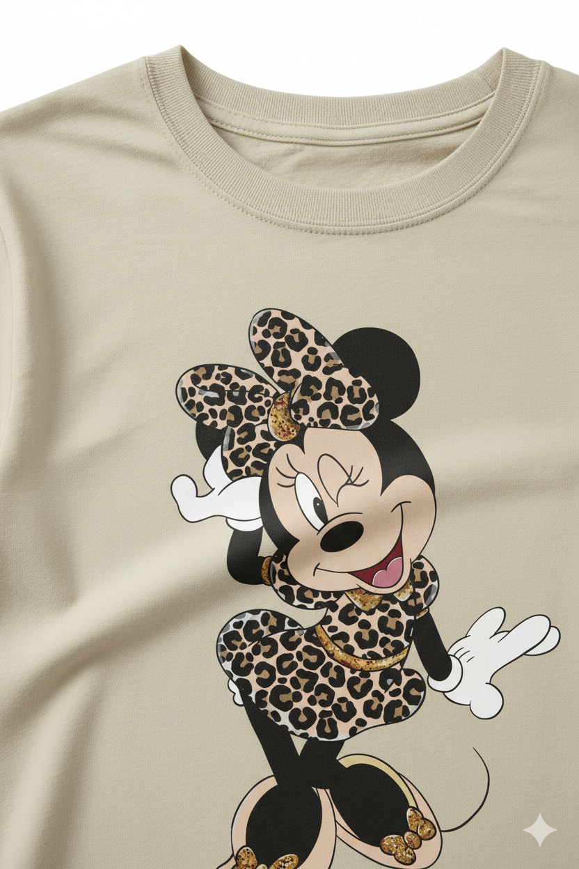 🐆 Minnie Leopard Chic Tee – Fun Meets Fashion!