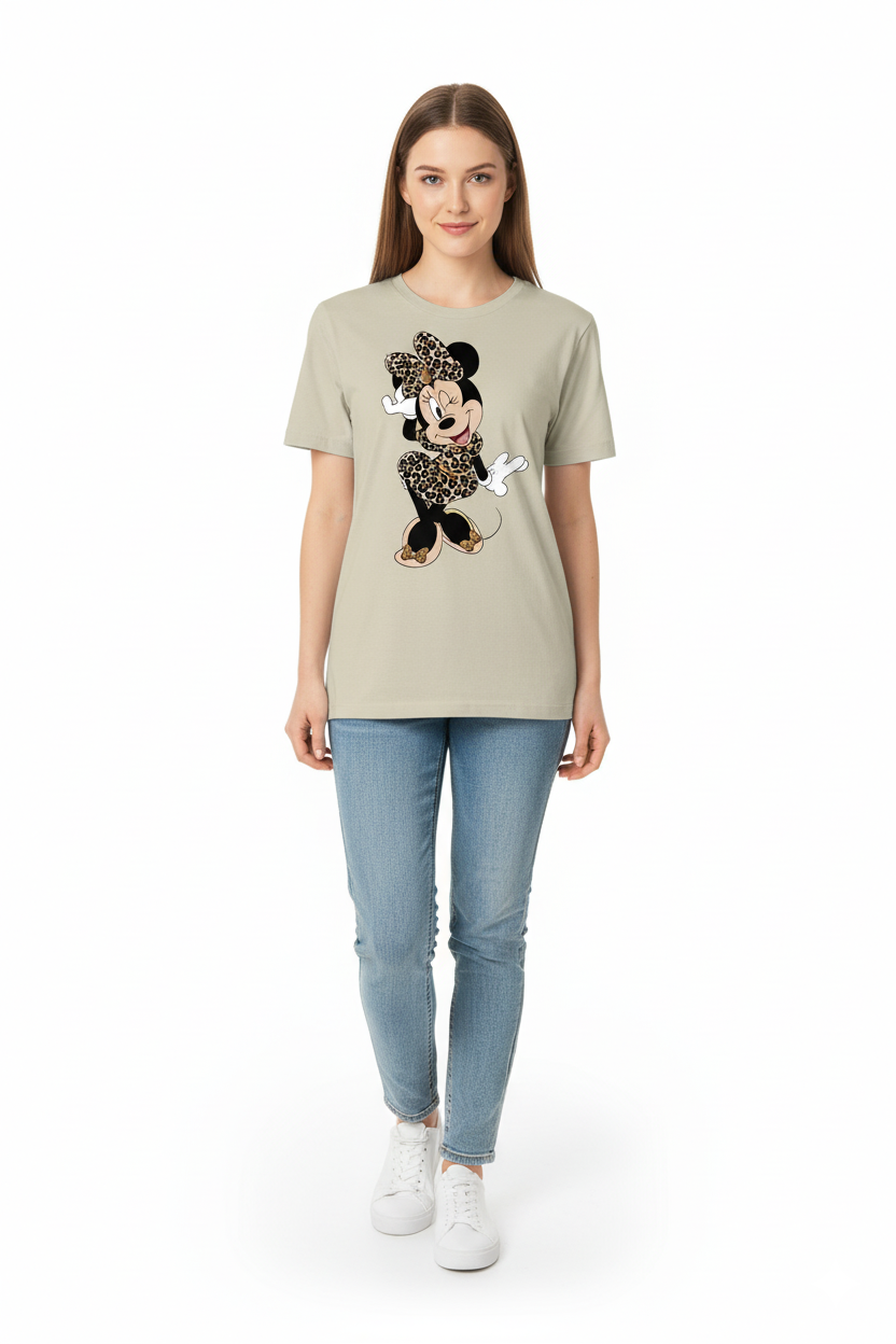 🐆 Minnie Leopard Chic Tee – Fun Meets Fashion!