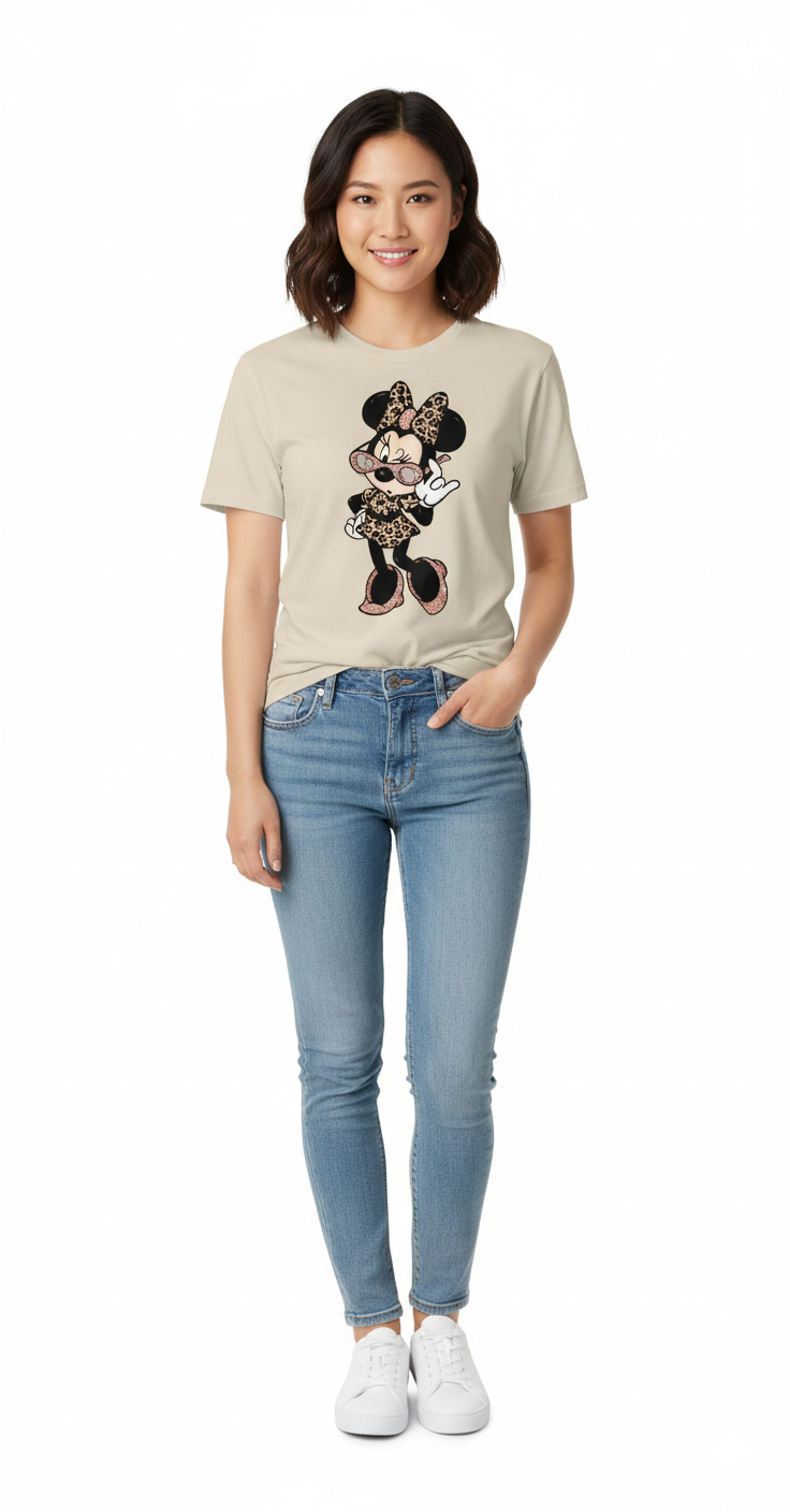 Leopard Chic Minnie Tee 🐾✨