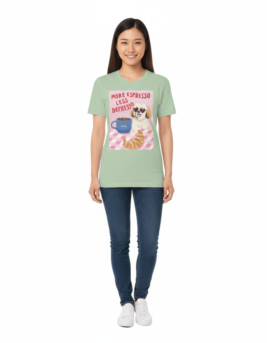 ☕ More Espresso Less Depresso Tee 🐶💖
