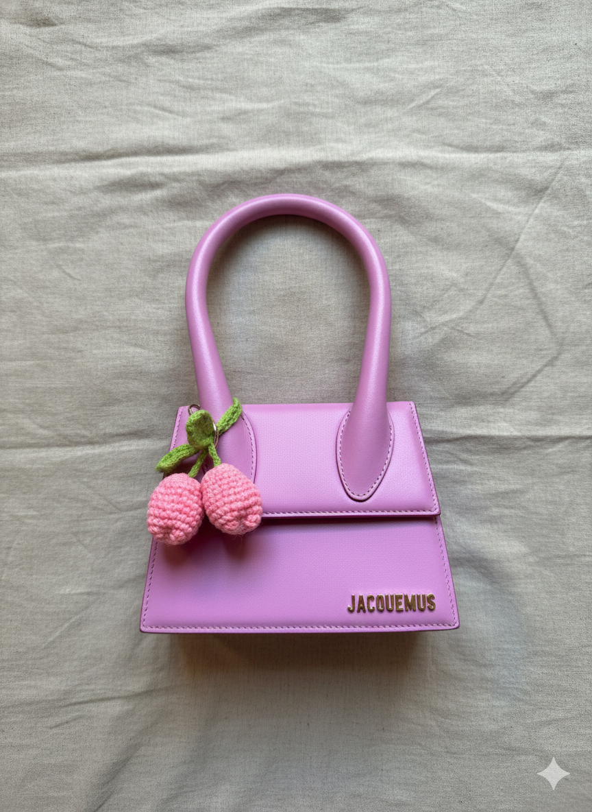 Crochet Tulip Bag Charm- Pretty In Pink