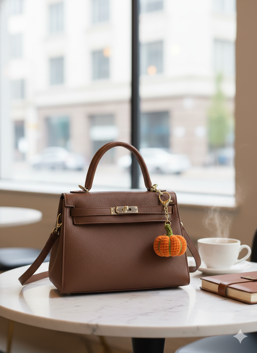 🎃 Handmade Pumpkin Crochet Charm — Fall in Love with Cozy Vibes! 🍂