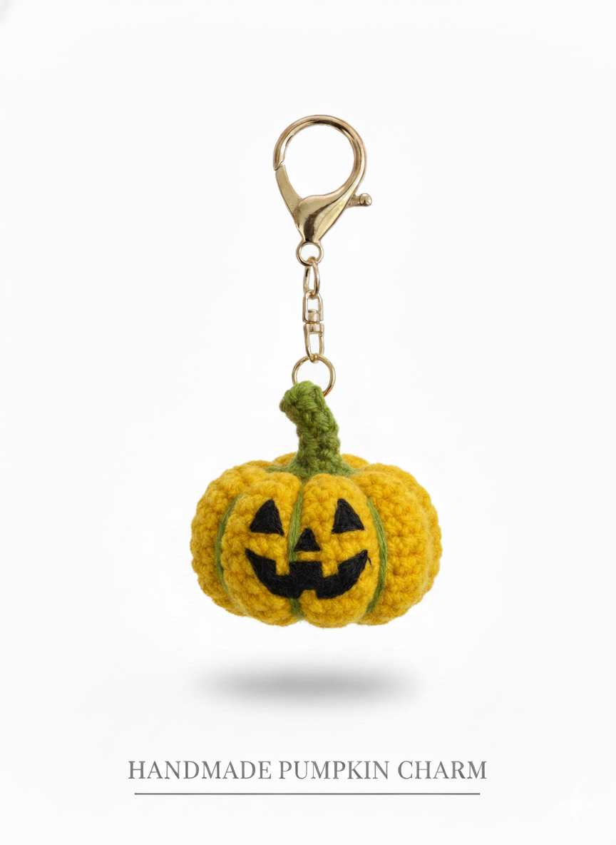 Handmade Pumpkin Crochet Charm — Fall in Love with Cozy Vibes! 🍂