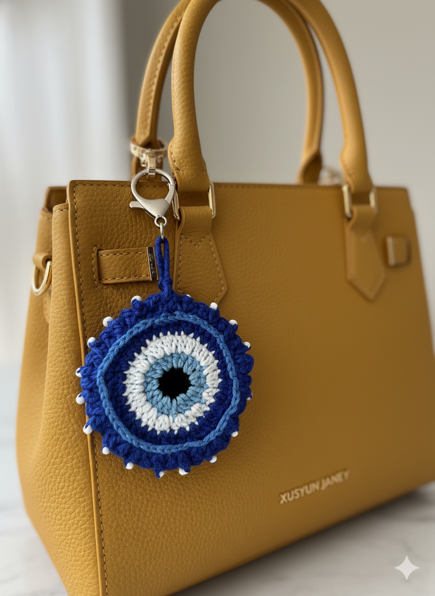 Handmade Crochet Evil Eye Charm