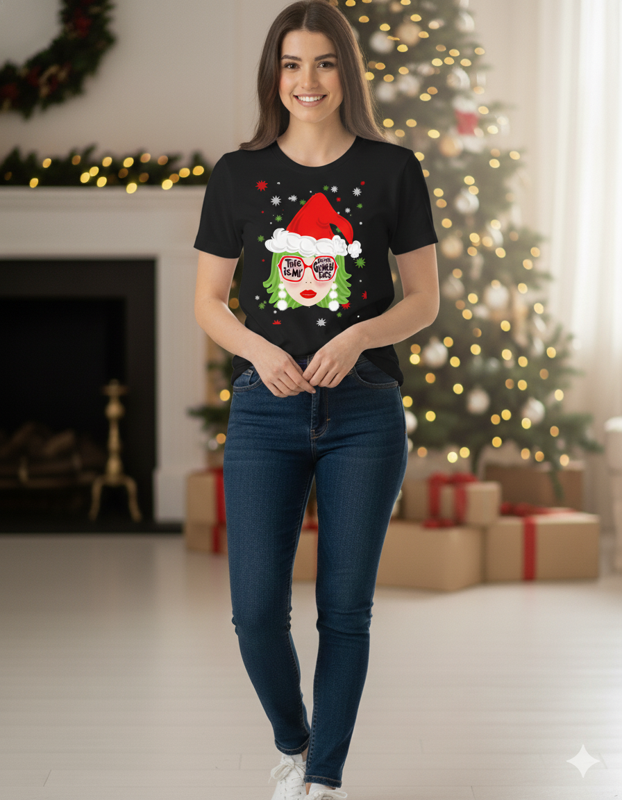 Festive Grinch Face Tee – Christmas Mood Activated