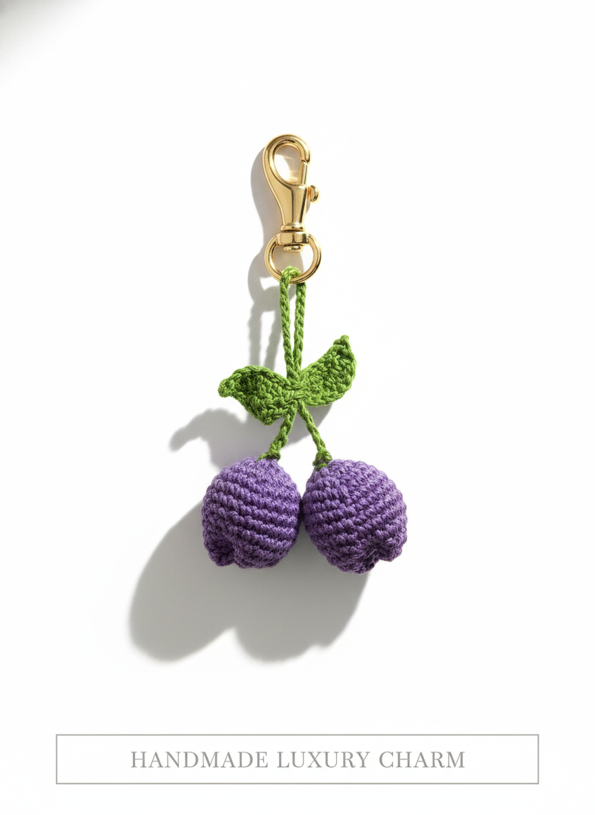 Crochet Tulip Bag Charm- Pretty Purple