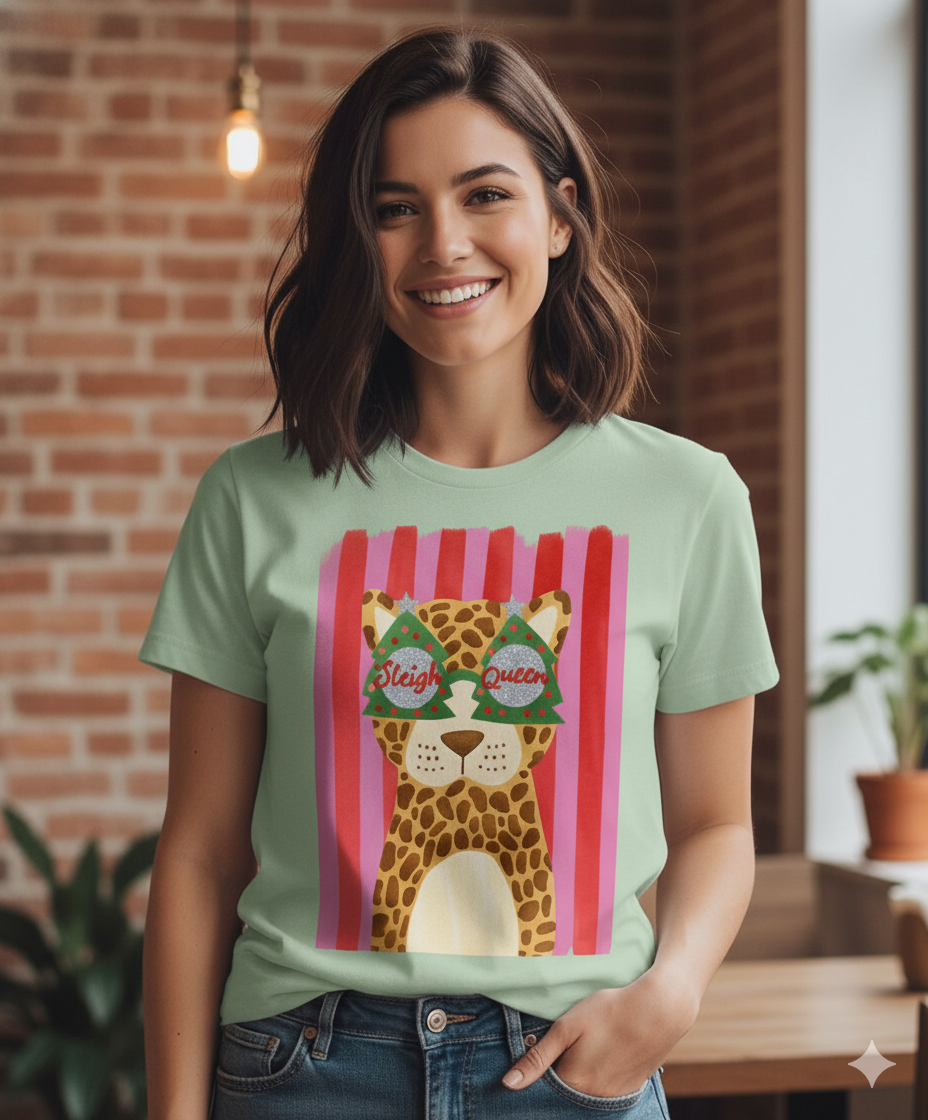 Holiday Glam Leopard Tee