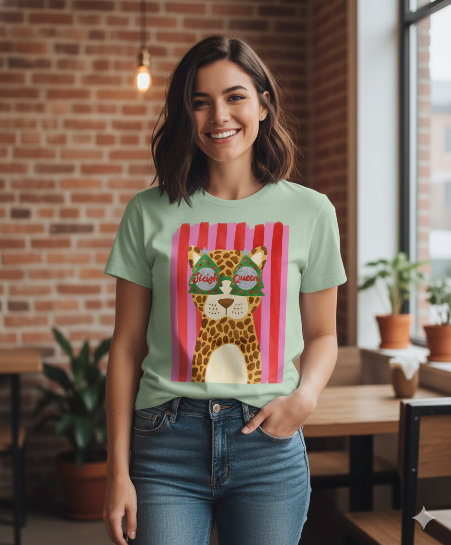 Holiday Glam Leopard Tee