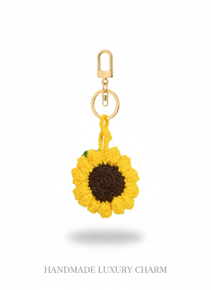 🌻 Crochet Sunflower Charm – Little Ray of Sunshine
