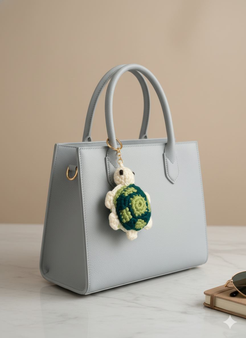 🐢 Crochet Tortoise Charm – Slow & Steady Cute