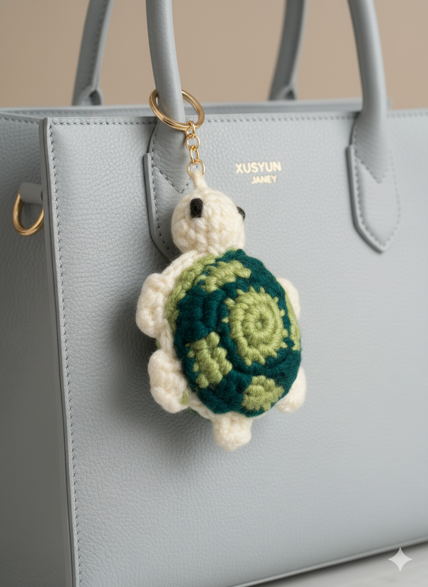🐢 Crochet Tortoise Charm – Slow & Steady Cute