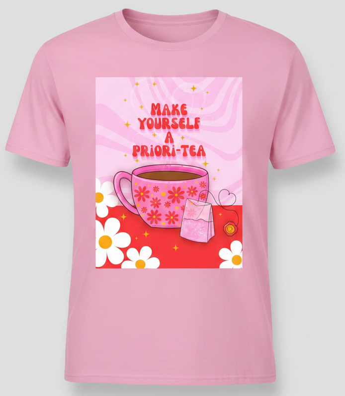 Priori-Tea Club Tee 🌸☕💖