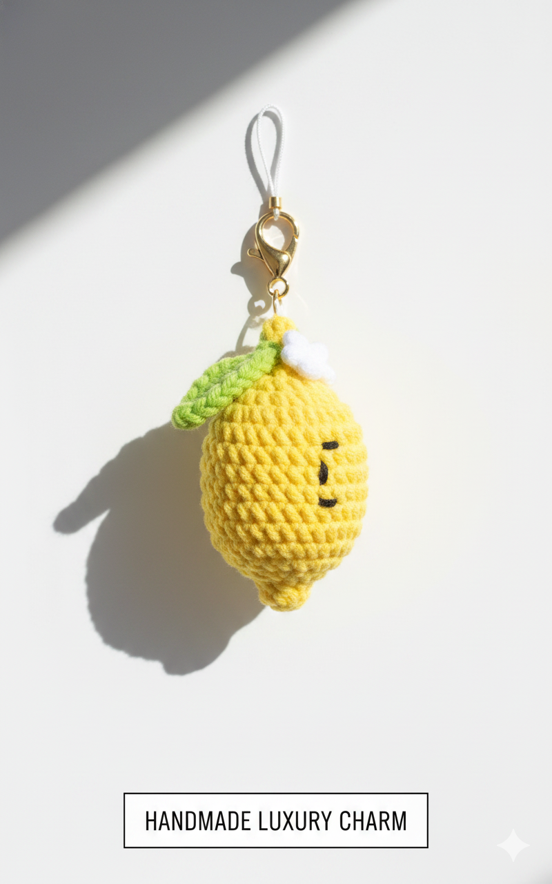 “Zesty Lemon Charm – Handmade Slice of Sunshine”