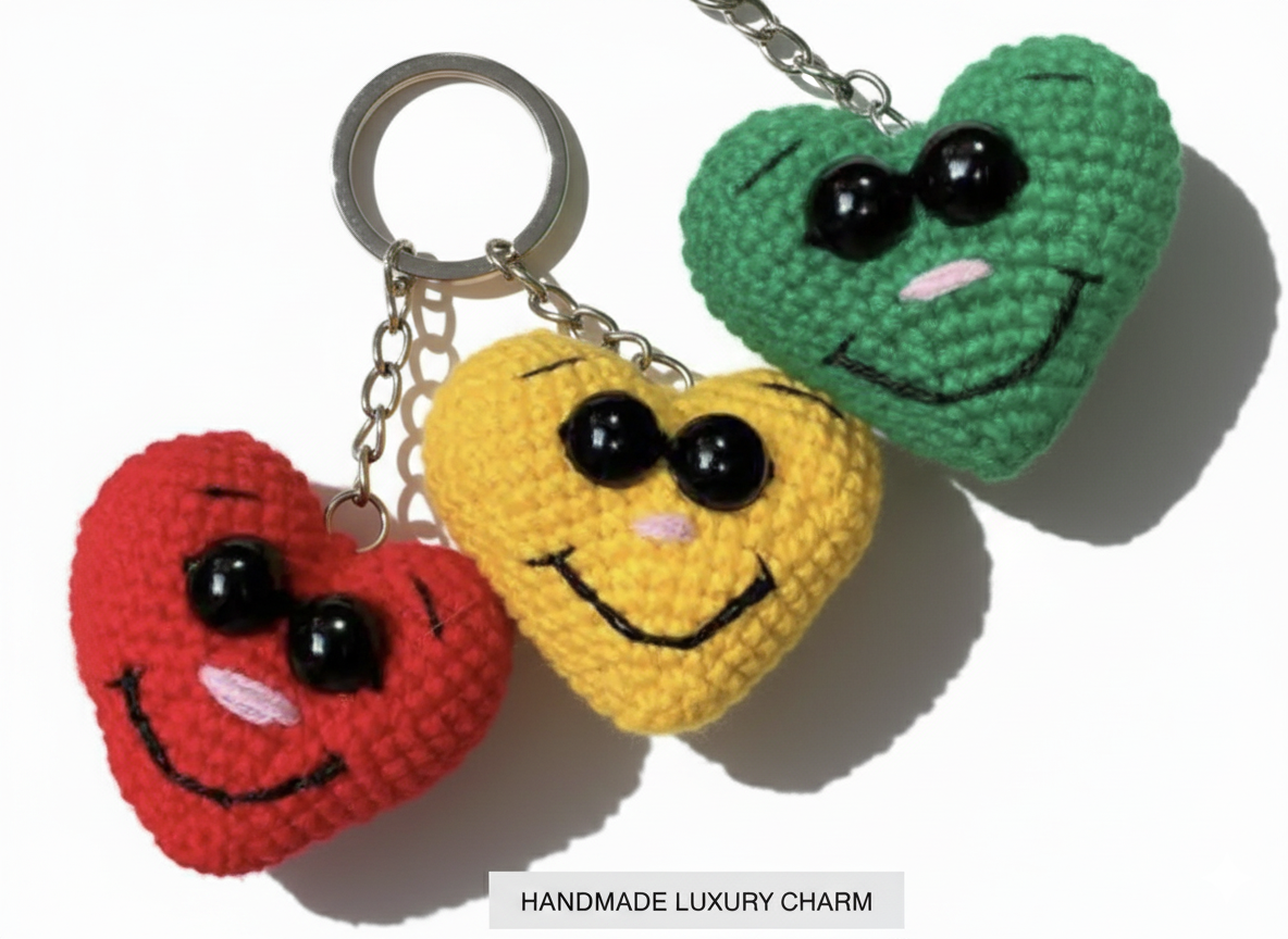 “Happy Hearts Trio Charm – Handmade Smiles On-The-Go”