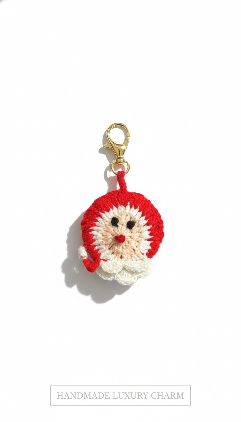Santa Snuggles – Hand-Crocheted Luxury Charm
