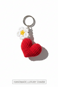 Heart & Bloom Crochet Charm – Handmade Love Flower