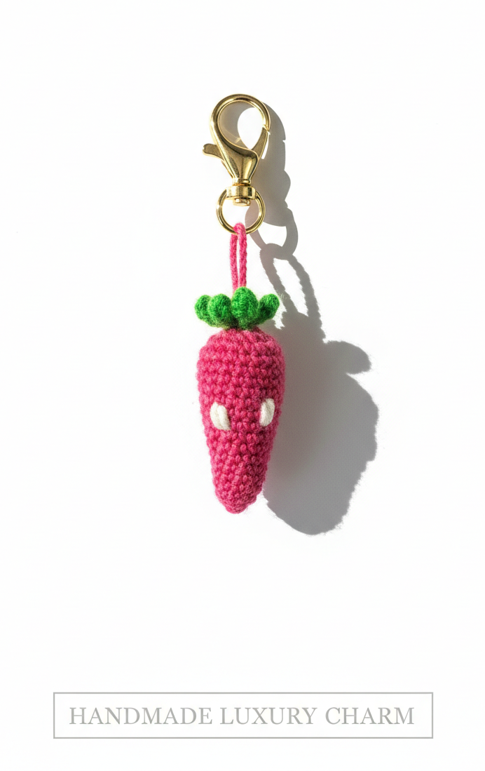 Pink Mirchi Pop – Handmade Crochet Chilli Charm