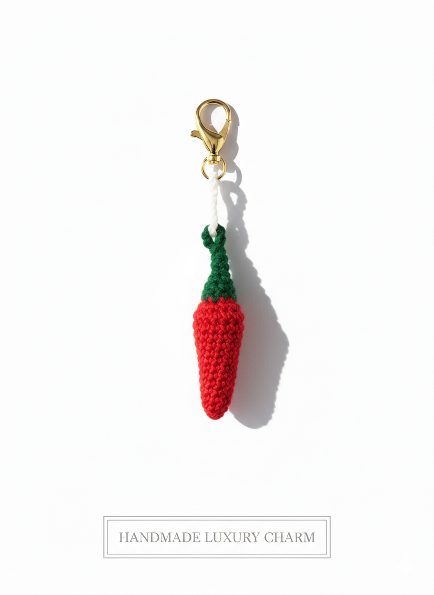🔥 Little Red Hot – Handmade Crochet Chilli Charm