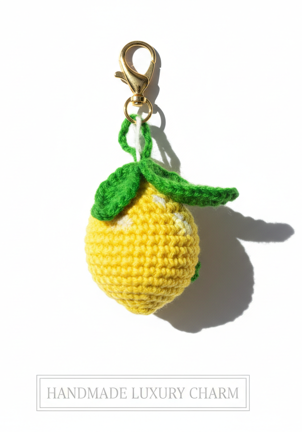 🍋 Zesty Lemon Drop – Handmade Crochet Lemon Charm