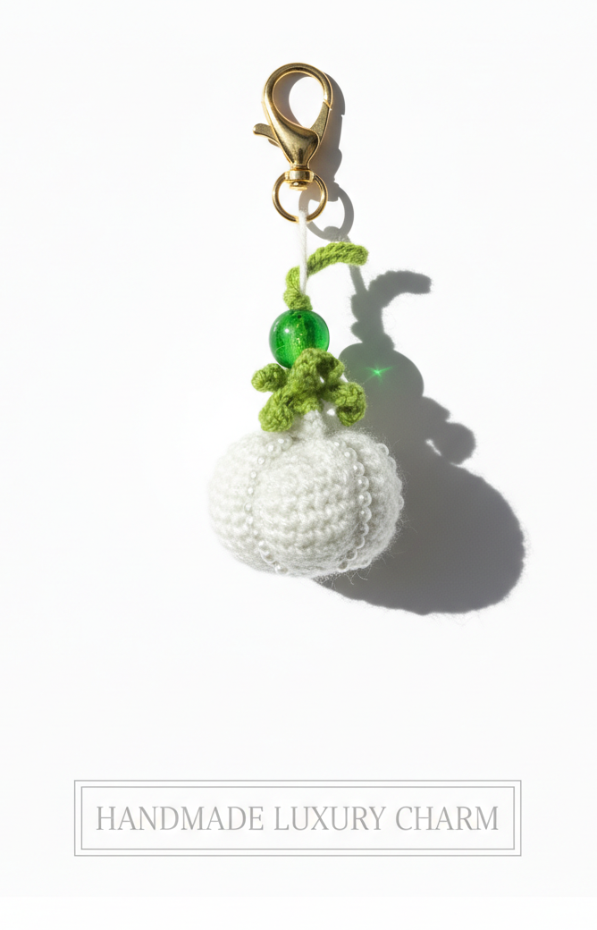 Garlic Crochet Charm — Handmade Lucky Bag & Keychain  🧄