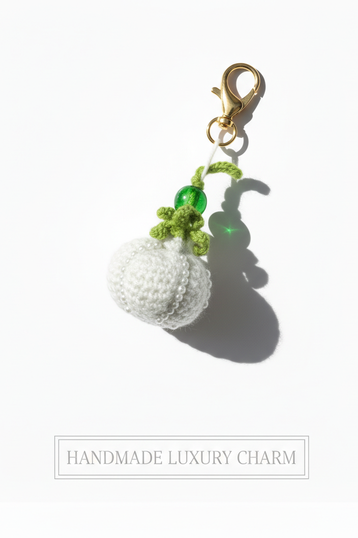 Garlic Crochet Charm — Handmade Lucky Bag & Keychain  🧄