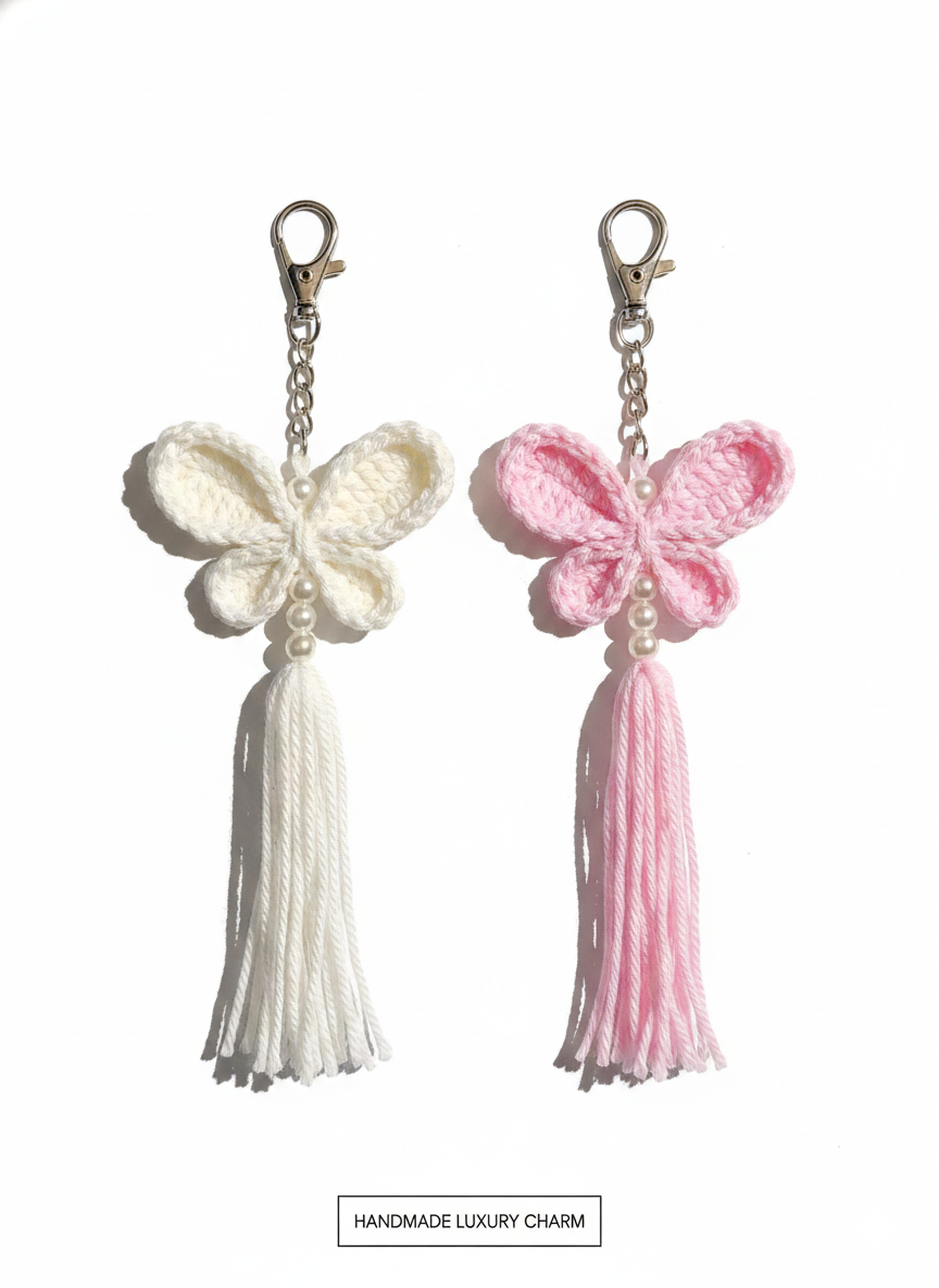 Butterfly with pearls & tail