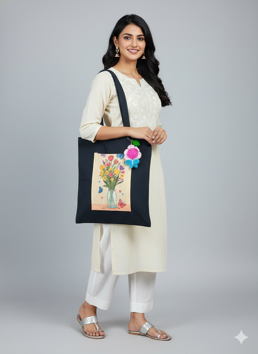 Flower On Go Tote Bag