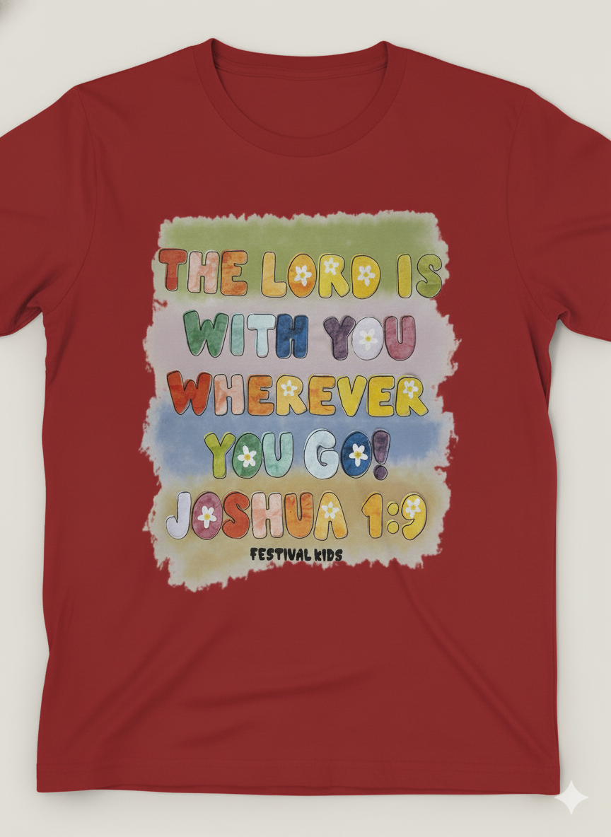 🌈 “The Lord Is With You Wherever You Go” – Joshua 1:9 Tee 🌈