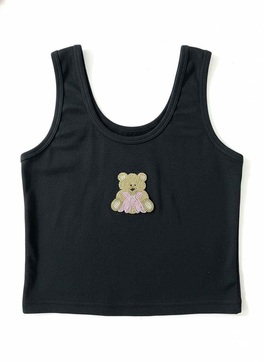 Beary Adorable – Embroidered Crop Tank