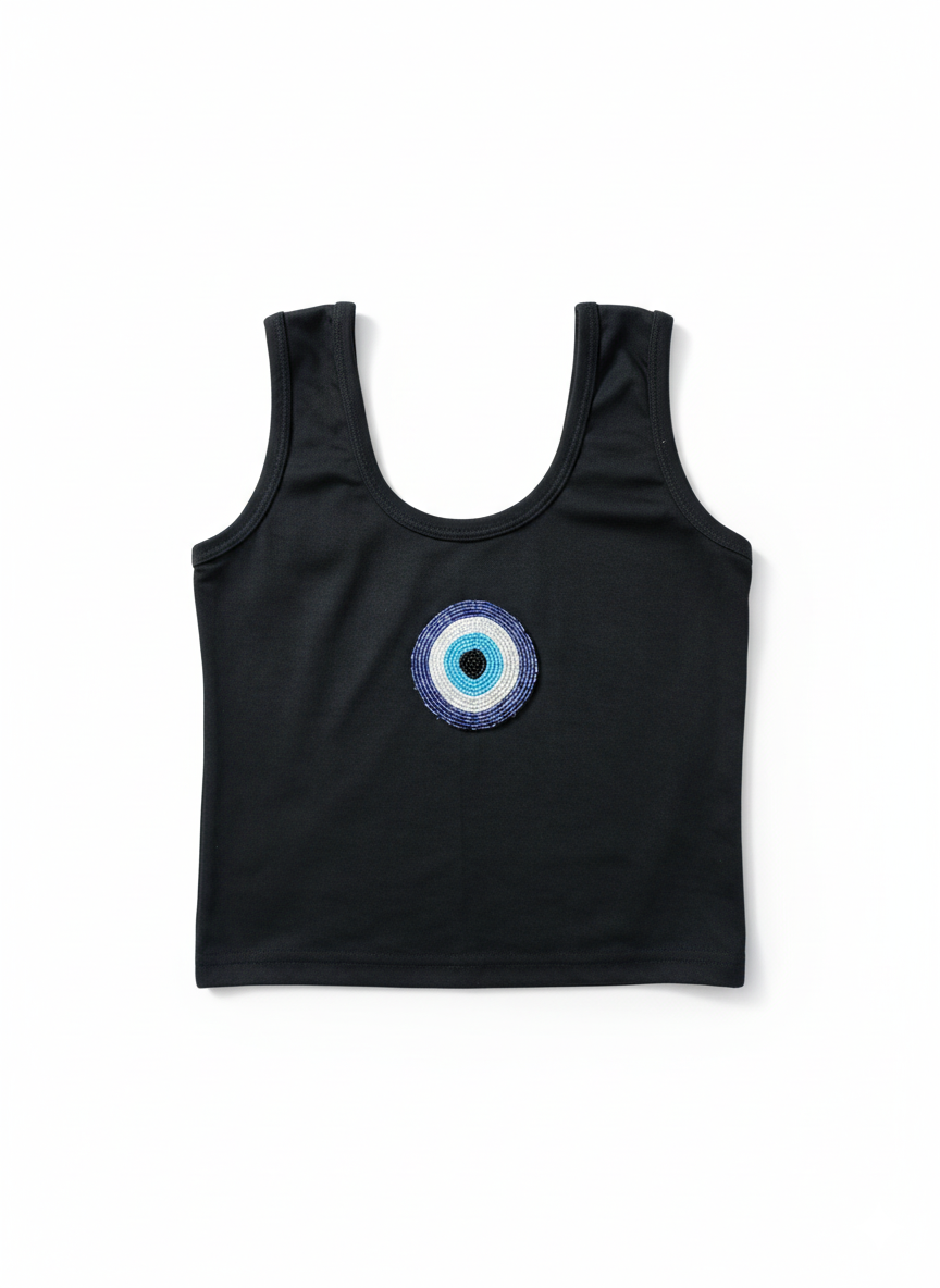 🧿Evil Eye Charm Crop Tank