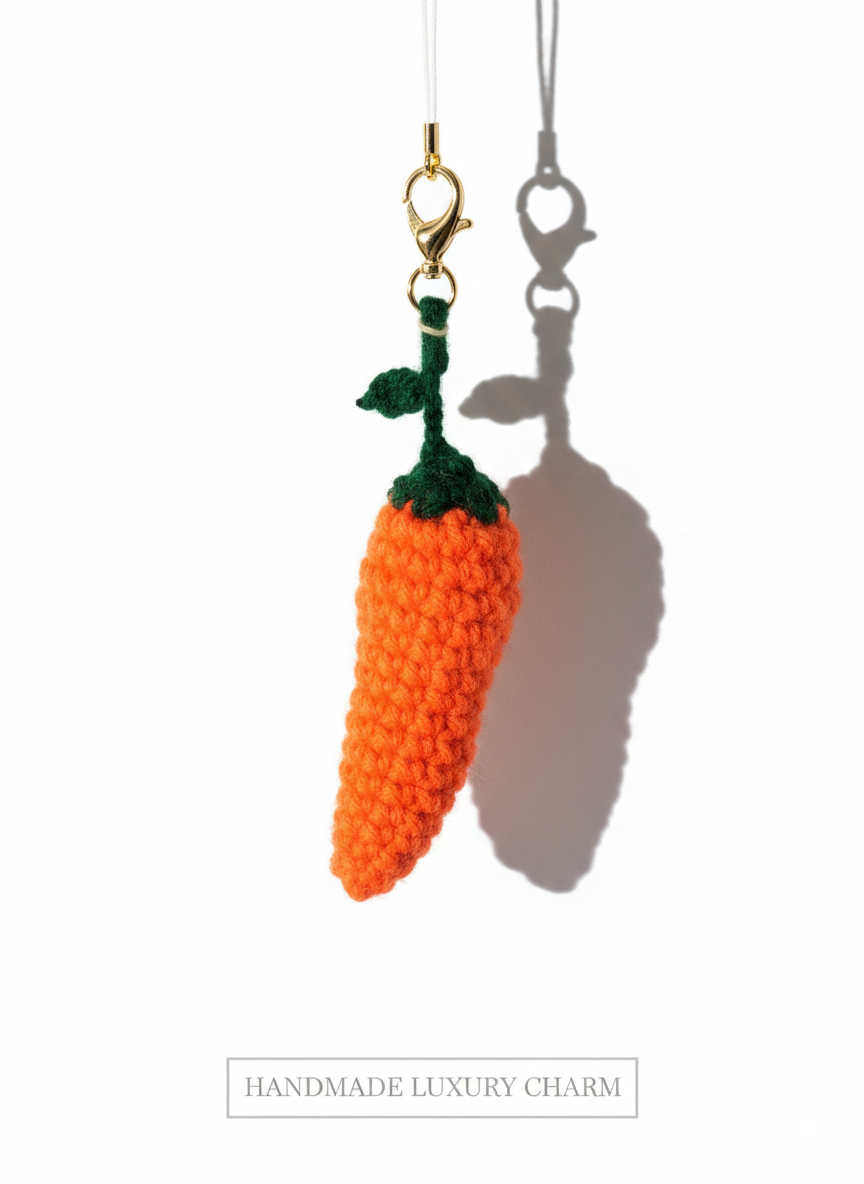 🌶️ Green Mirchi Muse – Handmade Crochet Charm