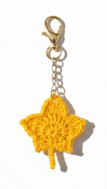 Maple leaves crochet charm