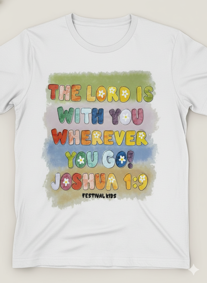 🌈 “The Lord Is With You Wherever You Go” – Joshua 1:9 Tee 🌈