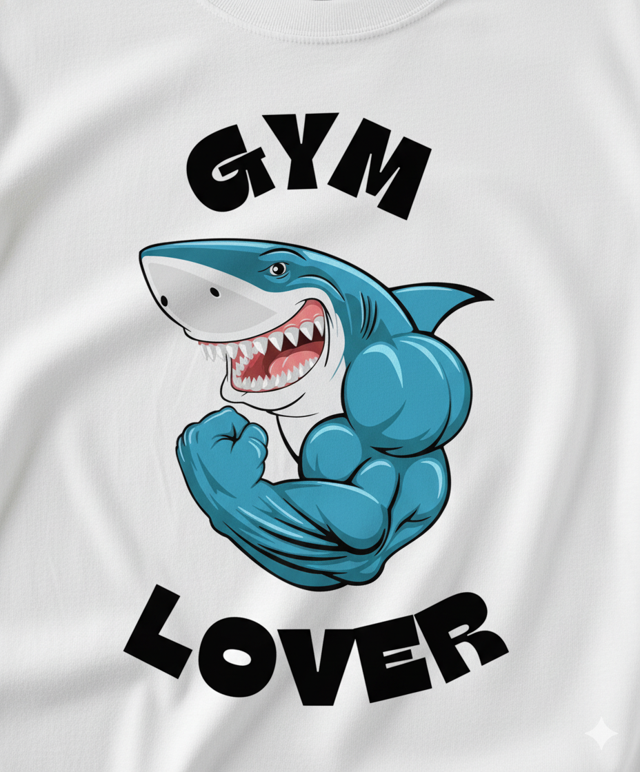 Flexin’ Shark – Gym Lover Tee