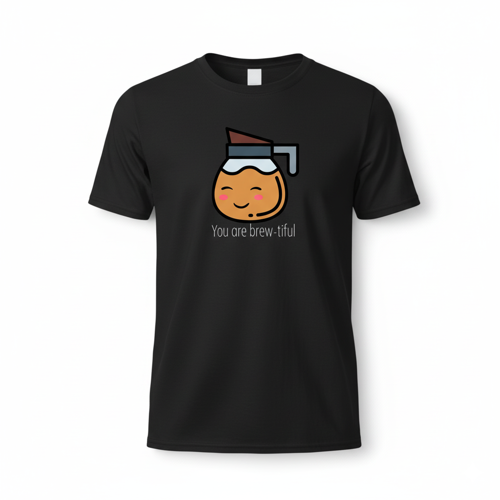 You're Brew-tiful – Cute Coffee Pun Printed Tee