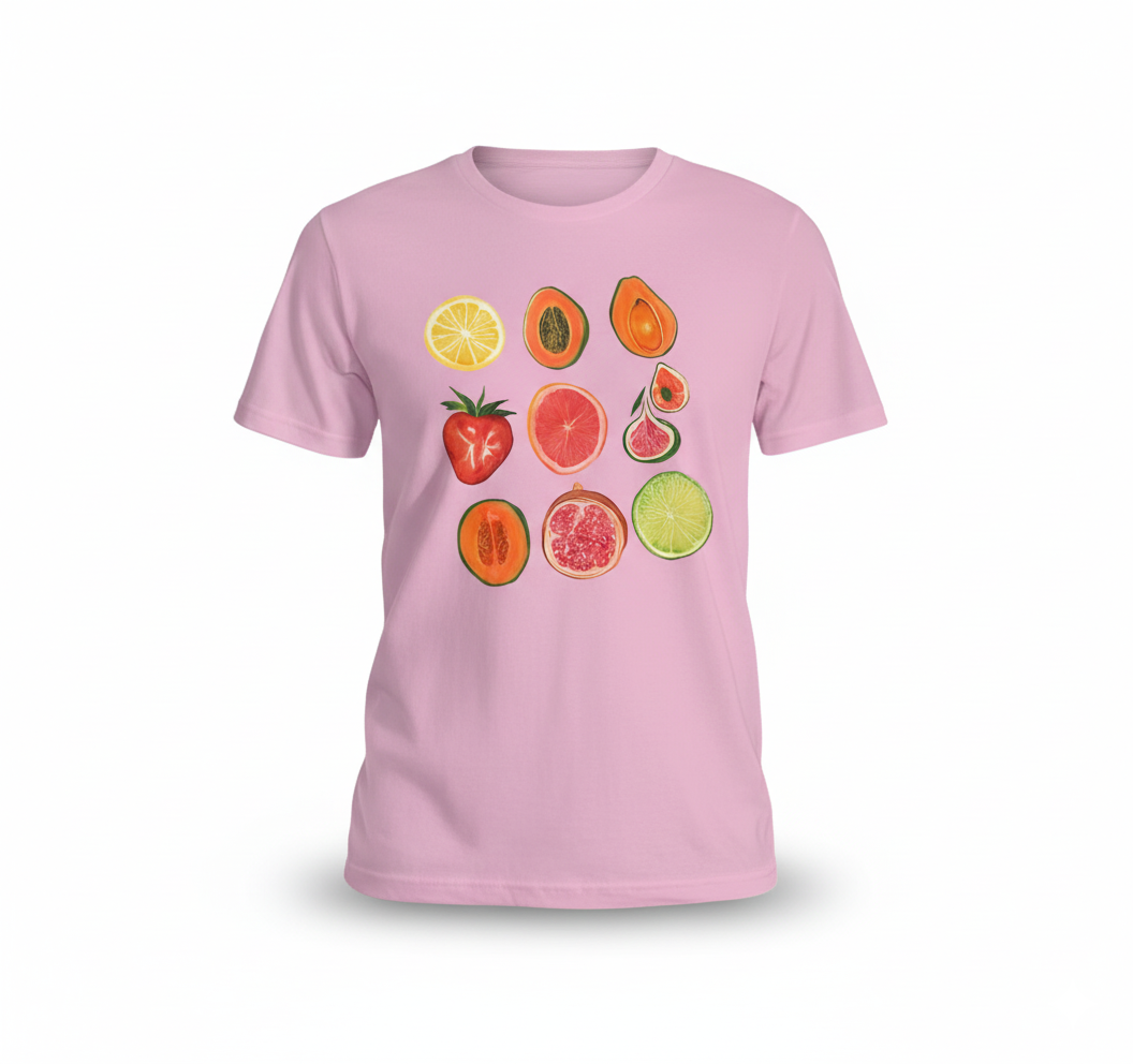 Fruit Medley Tee – Hand-Illustrated Design (Regular Fit)