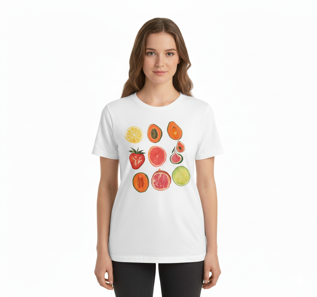 Fruit Medley Tee – Hand-Illustrated Design (Regular Fit)