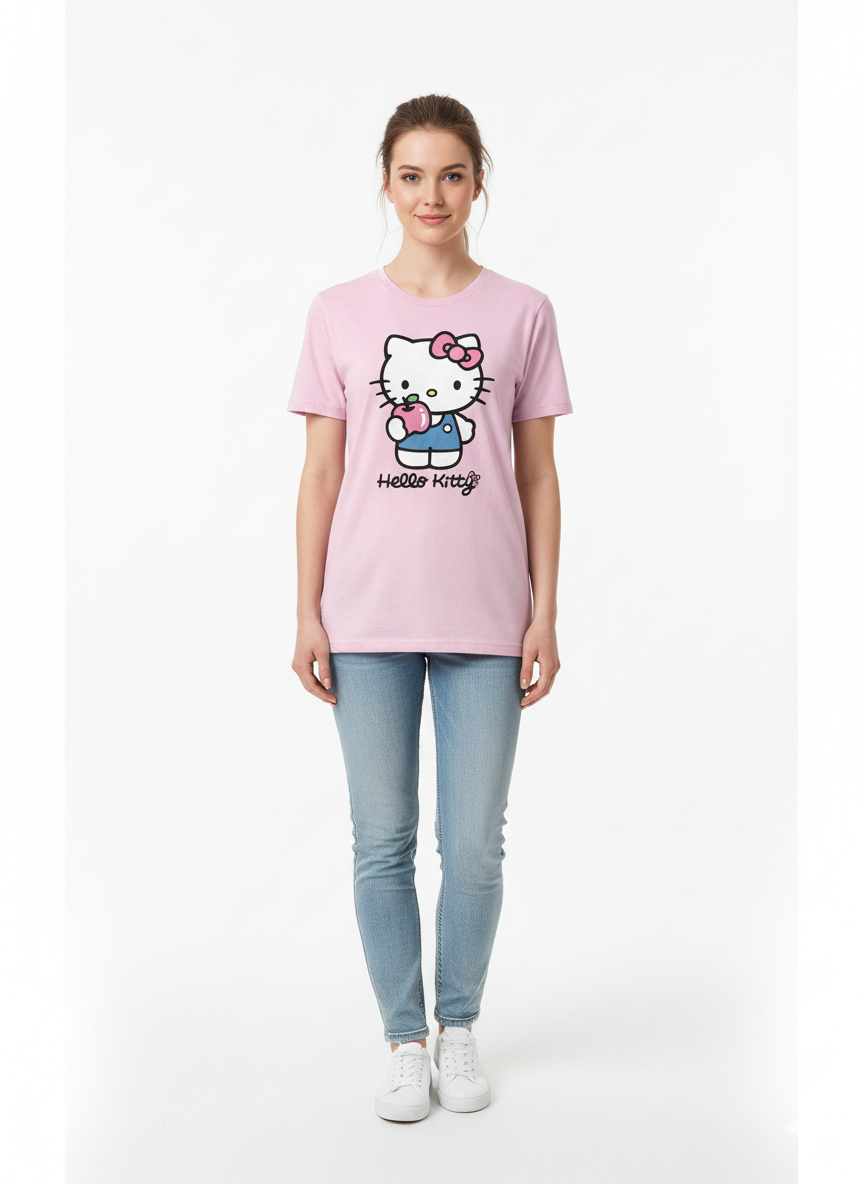 🍎 Apple of My Eye – Hello Kitty Tee 💜