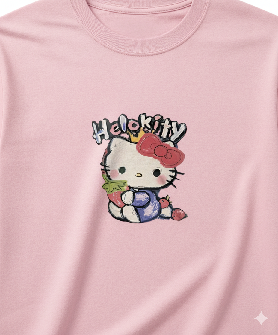 🍓 Berry Sweet – Hello Kitty Strawberry Tee 💖