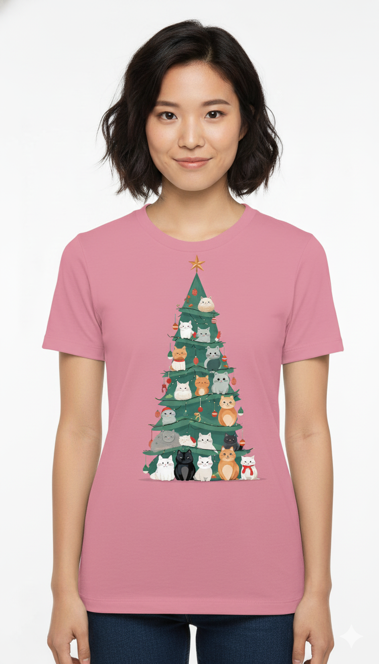 🎄 “Meowry Xmas” Cat Christmas Tee — Cute, Cozy &Purr-fectly Festive! 🐾