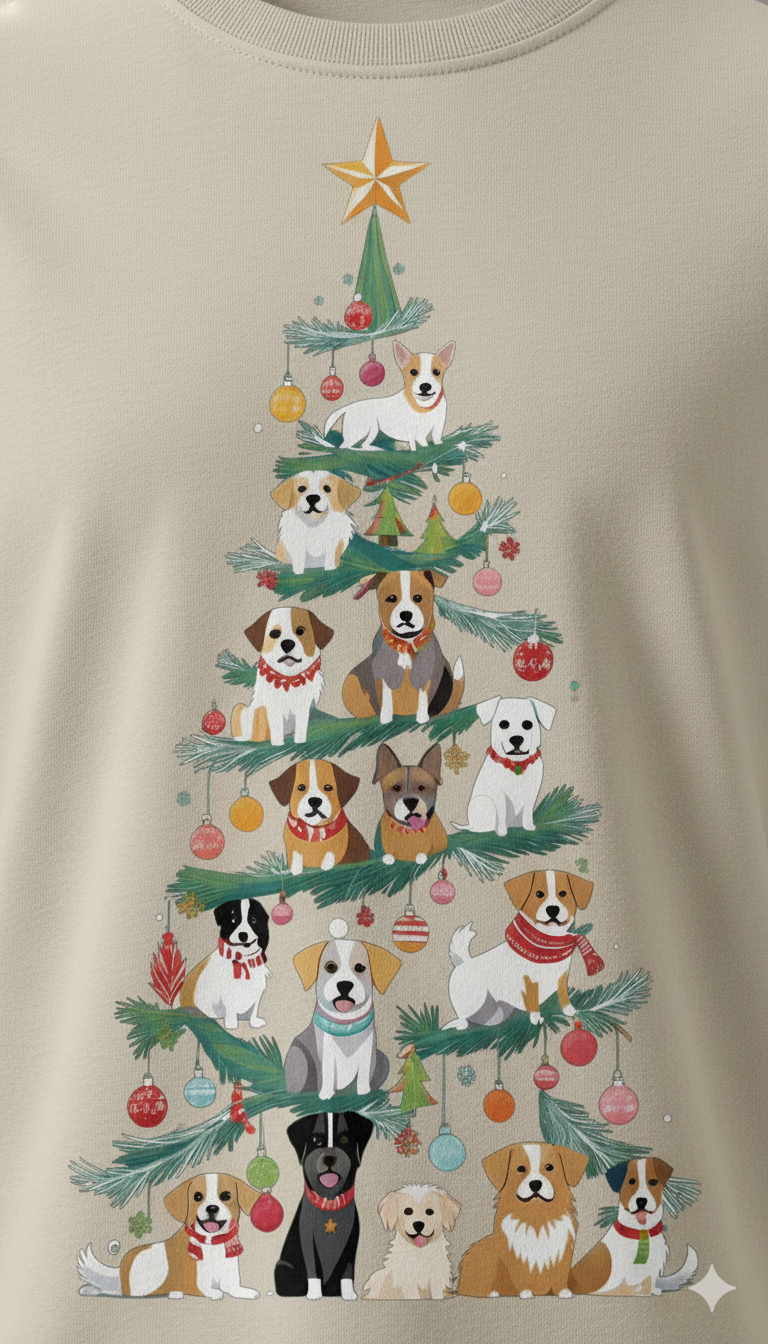 🎄 Dog Christmas Tree Tee 🎄