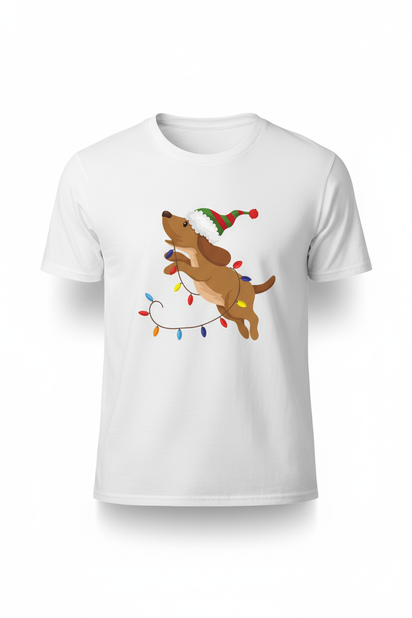 Jingle Pup Christmas Lights Tee