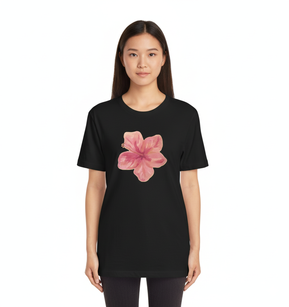 "Blossom Within" Hibiscus Flower Cotton Tee