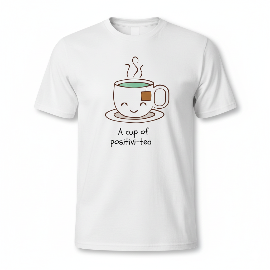 A Cup of Positivi-Tea – Cute Tea Pun Printed Tee