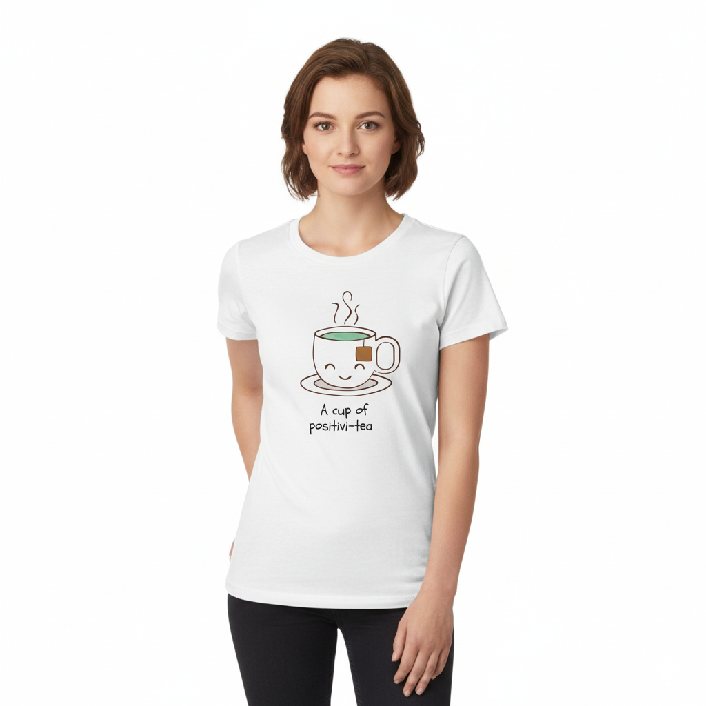 A Cup of Positivi-Tea – Cute Tea Pun Printed Tee
