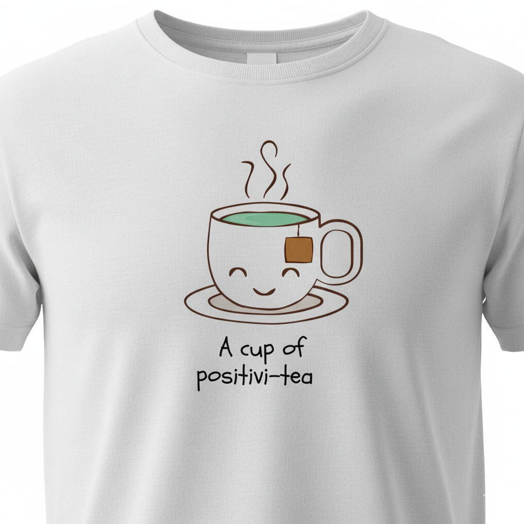 A Cup of Positivi-Tea – Cute Tea Pun Printed Tee